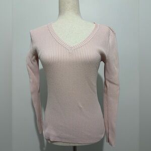 St John’s bay cotton blend sweater vneck light pink